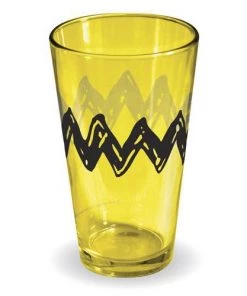 ICUP Houseware Peanuts Charlie Brown T-Shirt Yellow Pint Glass