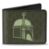 Buckle-Down Movies Star Wars Boba Fett Helmet + Mandalorian Crest KYR'BES Skull Bi-fold Wallet