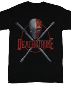 Bioworld Deathstroke Dc Comics T-Shirt - Crossed Swords Mask And Name Image