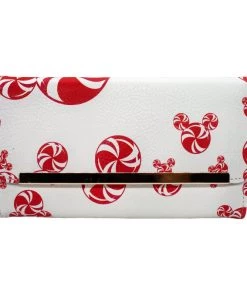 Buckle-Down Mickey And Minnie Mouse Mickey Mouse Peppermint Candy Swirl Ears White Red Women's Wallet