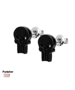 Body Vibe 316L Stainless Steel Punisher Stud Earrings. Marvel