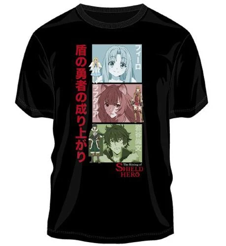 Bioworld Anime The Rising Of The Shield Hero Group Shot Black T-shirt 3 Bioworld Anime The Rising Of The Shield Hero Group Shot Black T-shirt