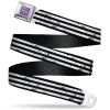 Buckle-Down Beetlejuice Text Logo Full Color Purple/White Suit Striping Black Seatbelt Belt
