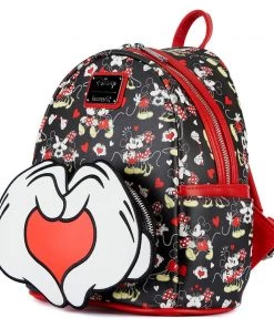 Loungefly Mickey Mouse And Minnie Mouse Heart Hands Mini-Backpack