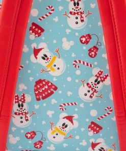 Loungefly Disney: Mickey & Minnie Snowman AOP Mini Backpack & Headband