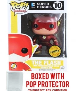 Funko Pops! Funko Pop! DC Heroes: The Flash Metallic CHASE Variant Vinyl Figure (Bundled With Pop Box Protector)