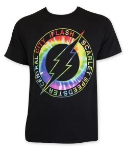Changes Dc Comics Flash Tie Dye Logo T-Shirt Black