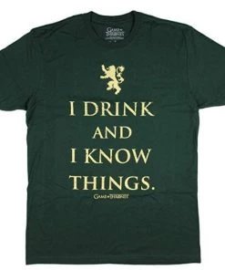 REX GOT Men's Tyrion Lannister I Drink And I Know Things T-Shirt TV Series