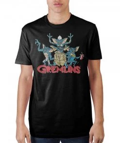 Bioworld Gremlins Group Black Adult Fitted T-shirt Movies
