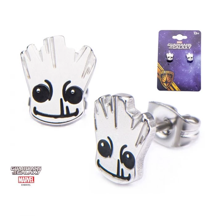 Body Vibe Stainless Steel Marvel GOTG Groot Stud Earrings 3 Body Vibe Stainless Steel Marvel GOTG Groot Stud Earrings