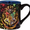 Silver Buffalo Harry Potter Hogwarts Crest Splatter Ceramic Mug Movies