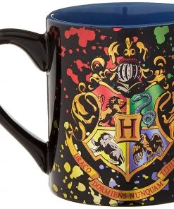 Silver Buffalo Harry Potter Hogwarts Crest Splatter Ceramic Mug Movies