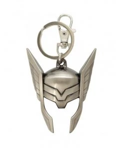 Monogram Thor Helmet - Pewter Metal Keychain - Marvel Key Ring