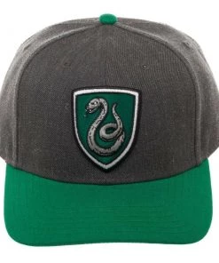 Bioworld Harry Potter - House Slytherin Snake Crest Adjustable Adult Grey Snapback Hat