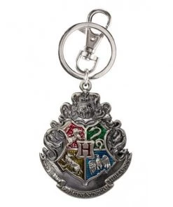 Monogram Harry Potter Pewter Keychain: Hogwarts School Crest Movies