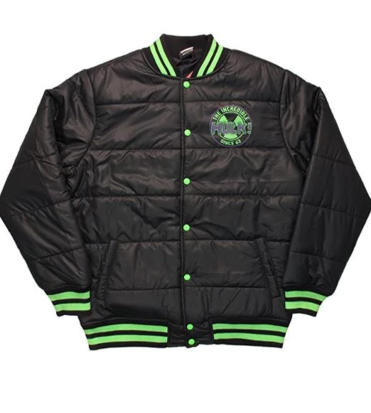Bioworld Marvel Incredible Hulk Men's Hulk Quilted Jacket 3 Bioworld Marvel Incredible Hulk Men's Hulk Quilted Jacket