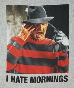 Changes Freddy Krueger - I Hate Mornings - Horror Novelty Funny Adult T-shirt Movies