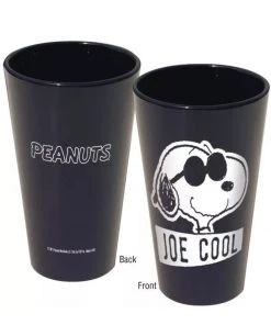 ICUP Houseware Peanuts Snoopy Joe Cool Black Pint Glass
