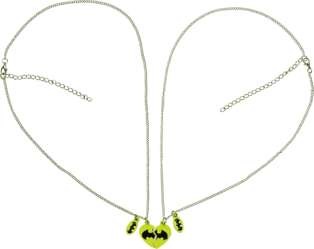 NECA DC Comics Batman Logo Partners Sweetheart Necklace Set 4 NECA DC Comics Batman Logo Partners Sweetheart Necklace Set