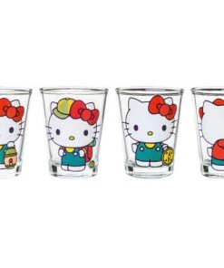 Silver Buffalo Hello Kitty Camping 4pc. 1.5oz. Mini Glass Set Houseware