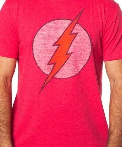Bioworld SALE: Flash Distressed Logo Short Sleeve Graphic T-Shirt Red