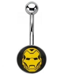 Body Vibe 14g 7/16 316L Stainless Steel Iron Man Face Logo Navels Disney