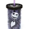 Silver Buffalo The Nightmare Before Christmas Jack Skellington Skull And Heart Cup With Straw 2 Silver Buffalo The Nightmare Before Christmas Jack Skellington Skull And Heart Cup With Straw
