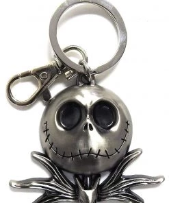 Monogram Nightmare Before Christmas Jack Head Pewter Key Ring Disney