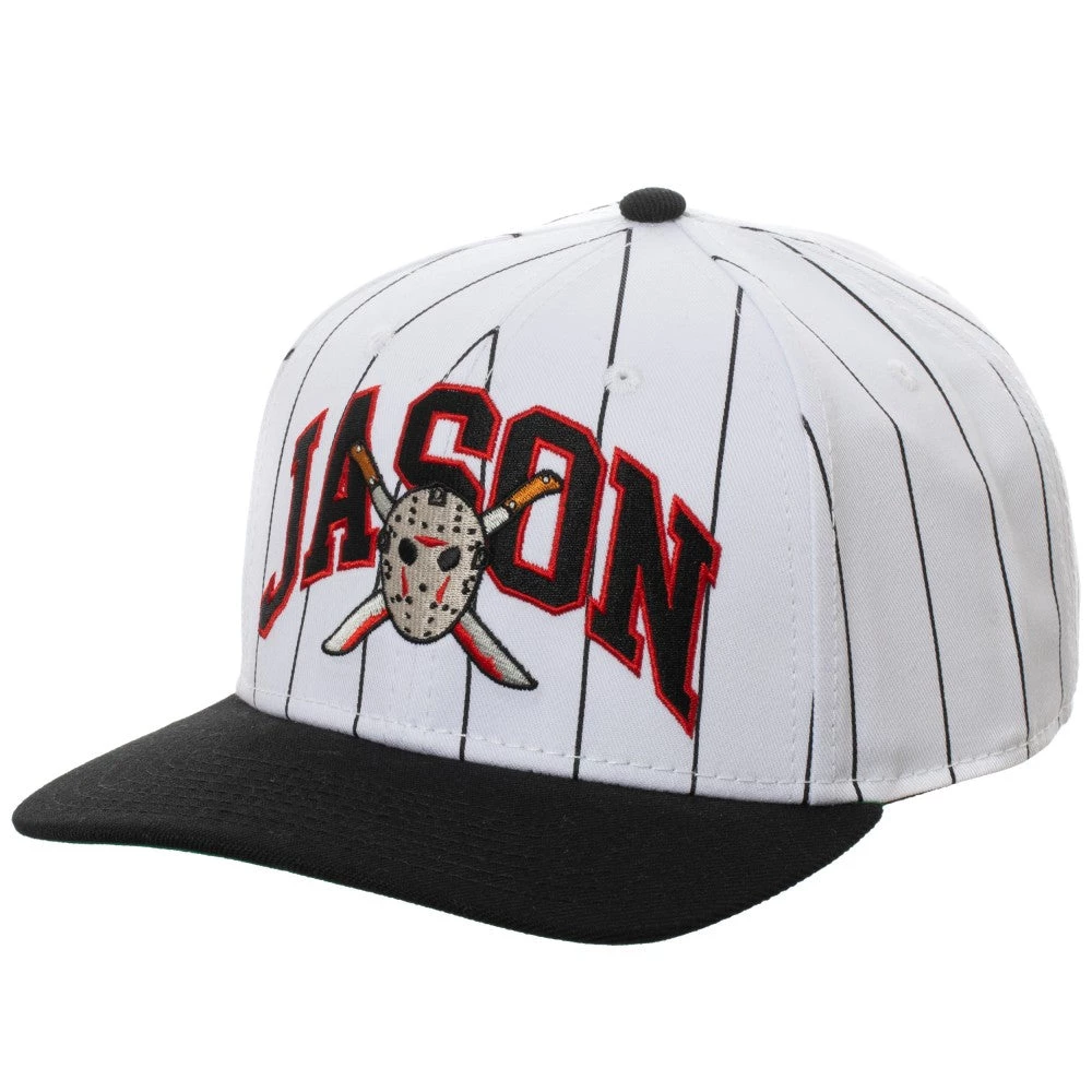 Bioworld Friday The 13th - Pinstripe Pre-Curved Snapback Hat Movies 3 Bioworld Friday The 13th - Pinstripe Pre-Curved Snapback Hat Movies