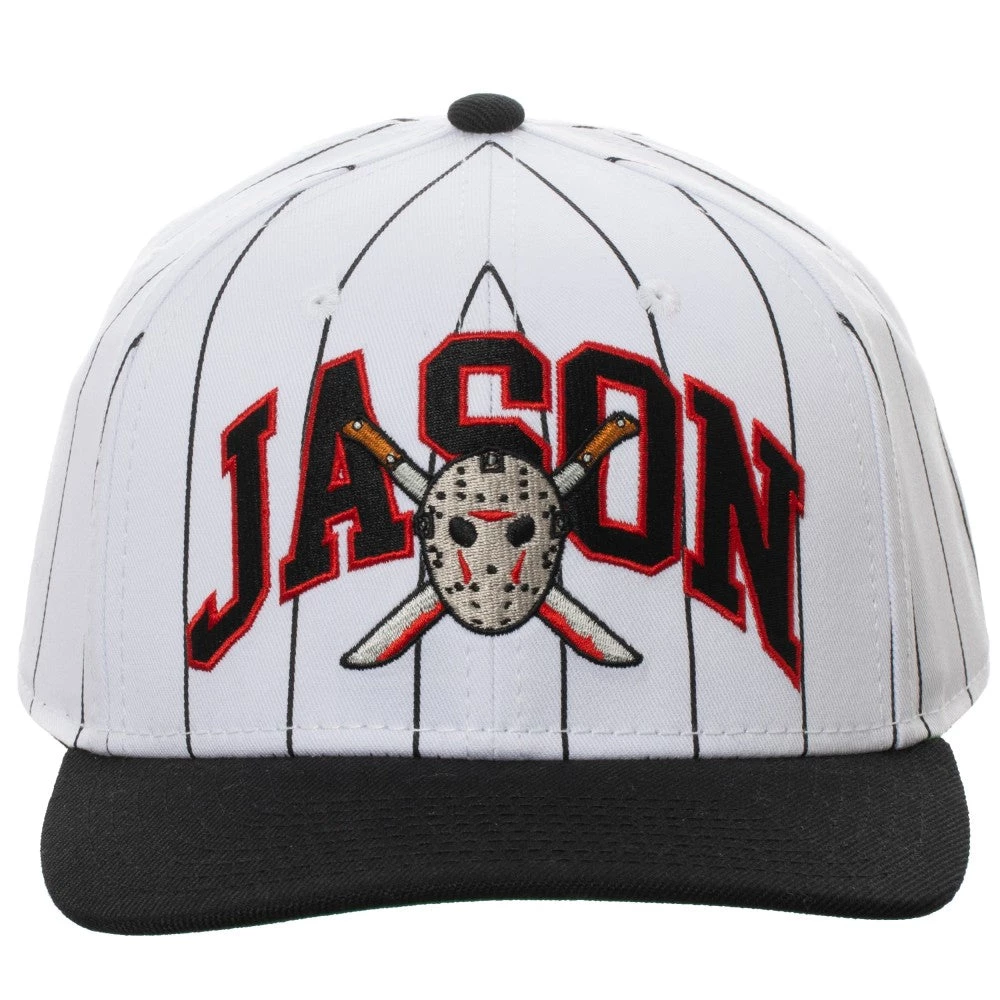 Bioworld Friday The 13th - Pinstripe Pre-Curved Snapback Hat Movies 4 Bioworld Friday The 13th - Pinstripe Pre-Curved Snapback Hat Movies