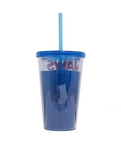 Silver Buffalo Jaws Movie Plastic Cold Cup With Lid And Straw, 16-Ounces