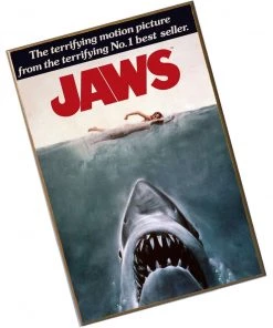 Silver Buffalo Jaws - Movie Poster Wood Wall Decor, 13 In. X 19 Inches Movies