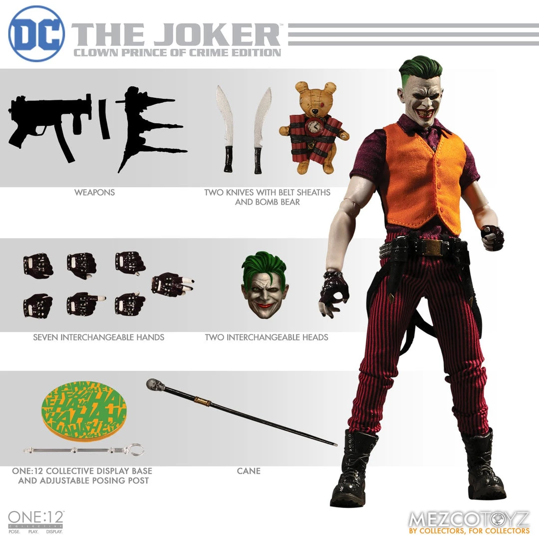 Mezco DC Comics DC The Joker Clown Prince Of Crime Edition One: 12 Collective Action Figure 4 Mezco DC Comics DC The Joker Clown Prince Of Crime Edition One: 12 Collective Action Figure