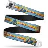Buckle-Down Seatbelt Belt - Justice League Superhero Action Poses1 Baby Blue - REGULAR Belts
