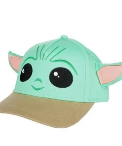 Bioworld Disney Star Wars The Mandalorian Grogu Big Face Youth Pre-Curved Bill Snapback