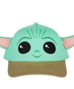 Bioworld Disney Star Wars The Mandalorian Grogu Big Face Youth Pre-Curved Bill Snapback