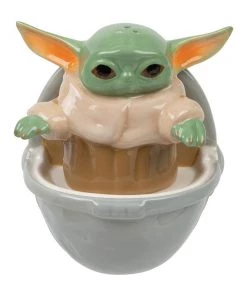 Bioworld Star Wars The Mandalorian Grogu Sculpted Ceramic Salt & Pepper Set Disney