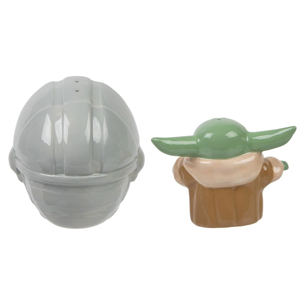 Bioworld Star Wars The Mandalorian Grogu Sculpted Ceramic Salt & Pepper Set Disney 6 Bioworld Star Wars The Mandalorian Grogu Sculpted Ceramic Salt & Pepper Set Disney