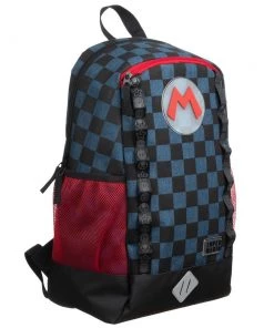 Bioworld Super Mario Navy Check Backpack 12 Bioworld Super Mario Navy Check Backpack