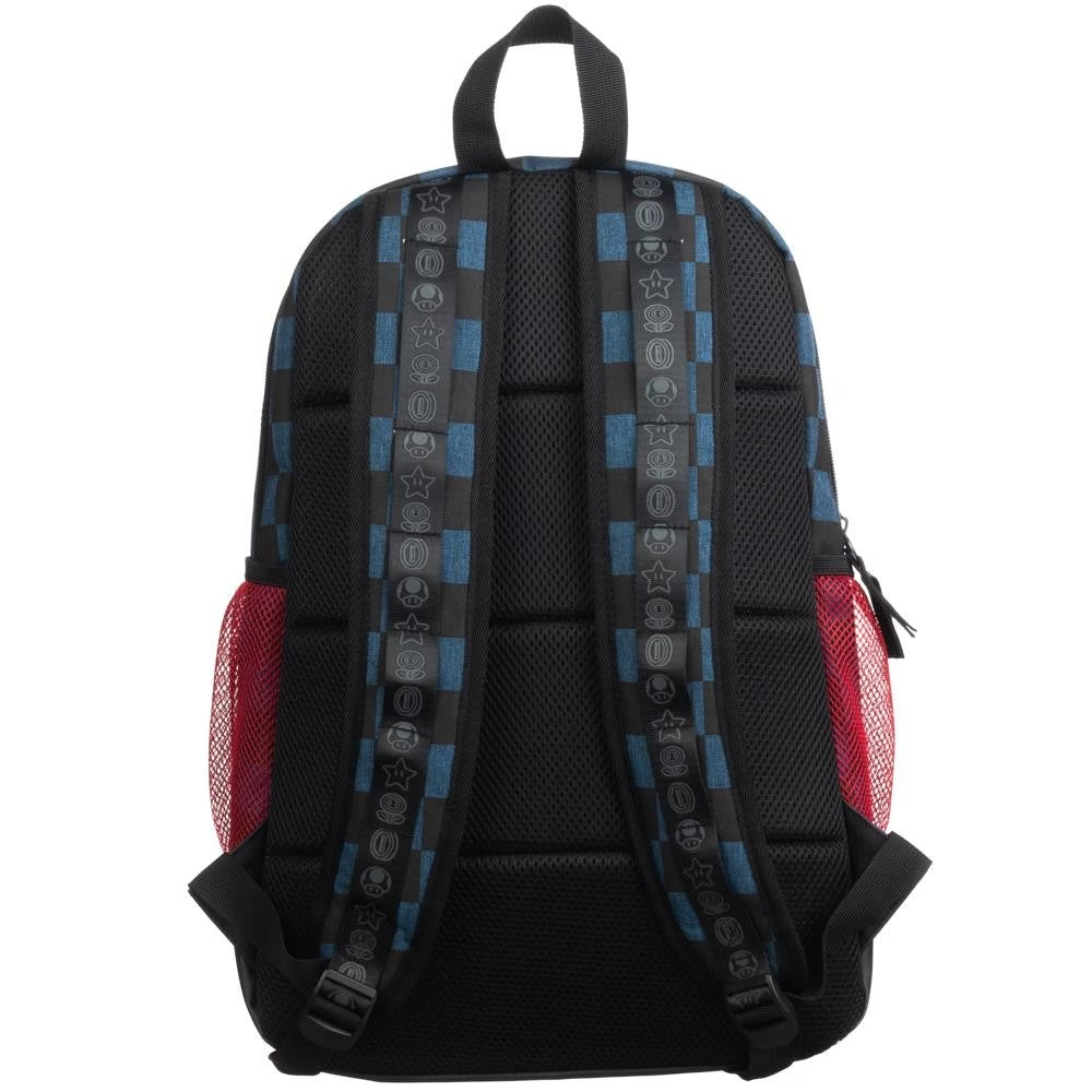 Bioworld Super Mario Navy Check Backpack 5 Bioworld Super Mario Navy Check Backpack