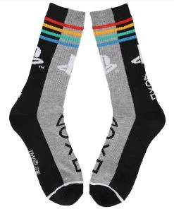 Bioworld Playstation Split Colorblock Crew Socks