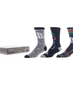 Bioworld Socks Playstation Classic 3 Pair Crew Box Set