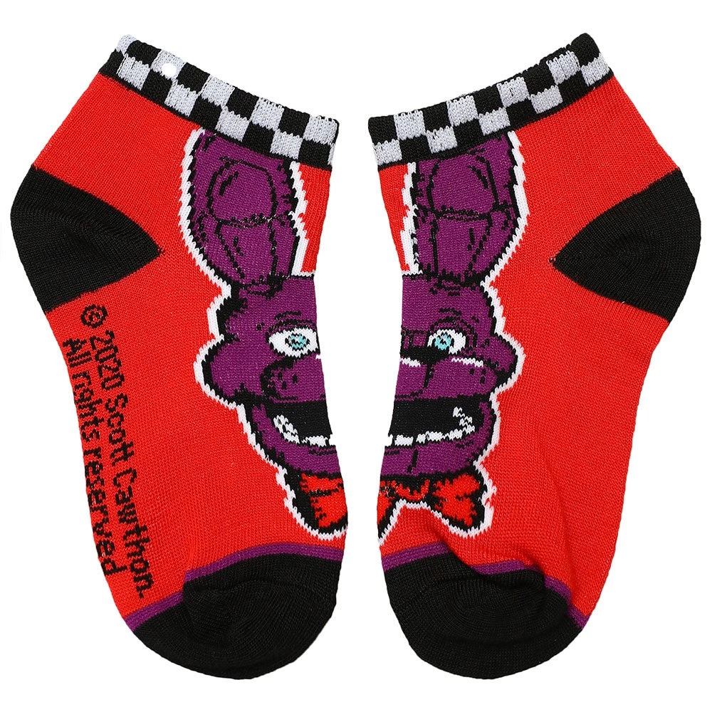 Bioworld Five Nights At Freddy's Youth 6 Pair Ankle Socks 8 Bioworld Five Nights At Freddy's Youth 6 Pair Ankle Socks