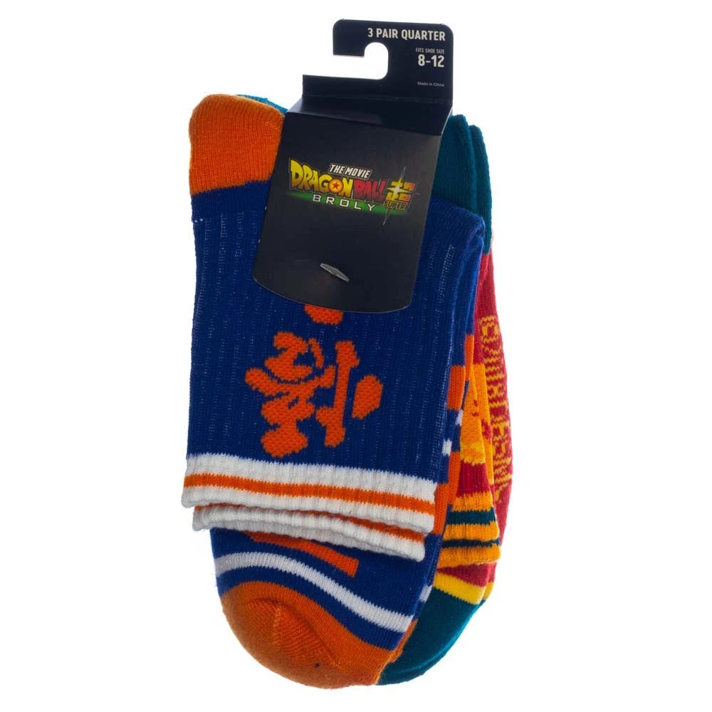 Bioworld Dragon Ball Z Quarter Crew 3 Pack Socks 10 Bioworld Dragon Ball Z Quarter Crew 3 Pack Socks