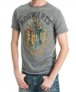 Bioworld Hogwarts Harry Potter Crest Unisex Heather T-shirt Movies
