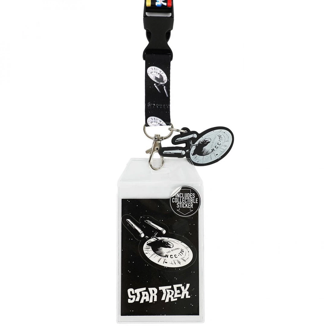 Bioworld Star Trek Enterprise Repeating Lanyard With Charm And Card Holder Movies 3 Bioworld Star Trek Enterprise Repeating Lanyard With Charm And Card Holder Movies