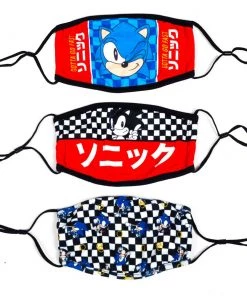 Bioworld Movies Sonic 3 Pack Adjustable Face Covers