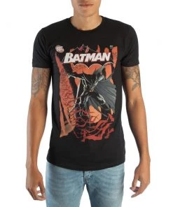 Bioworld Batman DC Comics #655 Cover Red Bats Flying Adult Heather T-Shirt Tee