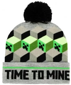 Bioworld Minecraft Time To Mine Youth Pom Beanie & Gloves Combo