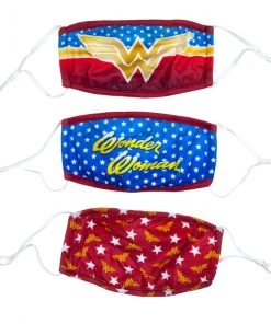 Bioworld DC Comics Wonder Woman 3 Pack Adjustable Face Covers